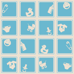 Seamless background with baby stuff