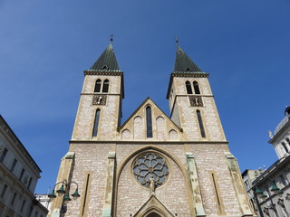 Fototapeta na wymiar The Sacred Heart Cathedral in Sarajevo.