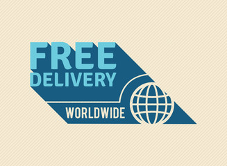 Free Delivery Worldwide retro. EPS8.