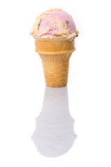 Mix flavored ice cream in cup ice cream cone 