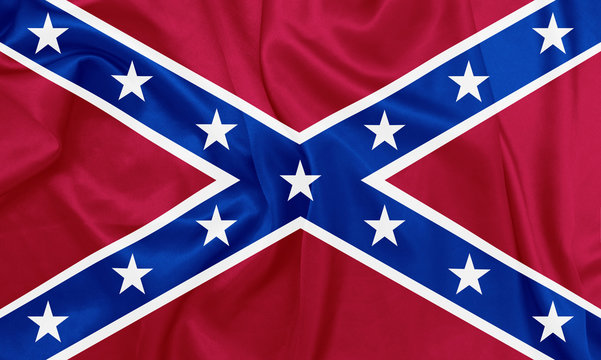 The Second Confederate Navy Jack, 1863-1865 waving flag 