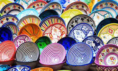Traditional ceramic pottery in Morocco