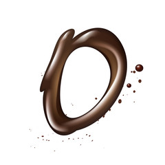 3d liquid chocolate letter O