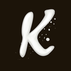 3d milk letter K