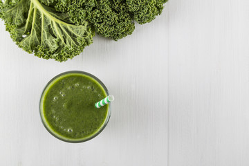 Green smoothie made with kale