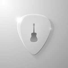 Guitar silhouette on a glass mediator background
