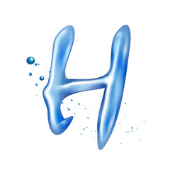 3d water letter H