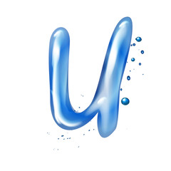3d water letter U
