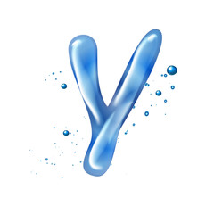 3d water letter Y