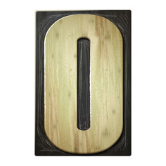 3d wood letterpress alphabet O