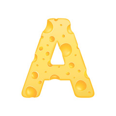 3d cheese letter A