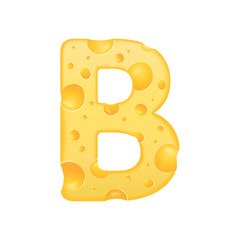 3d cheese letter B