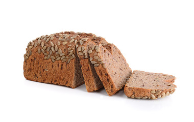 whole wheat bread isolated on white background