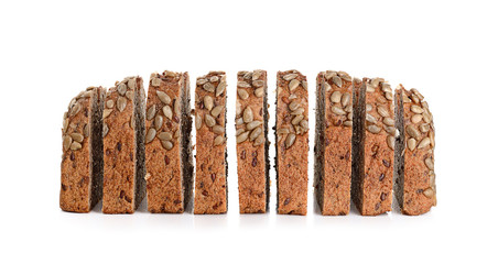 whole wheat bread isolated on white background