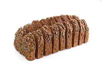 whole wheat bread isolated on white background