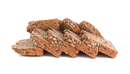 whole wheat bread isolated on white background