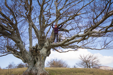 Ragazza sull'albero