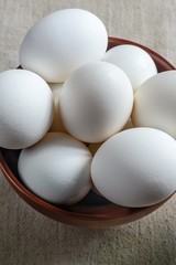 White fresh eggs