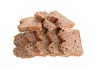 whole wheat bread isolated on white background
