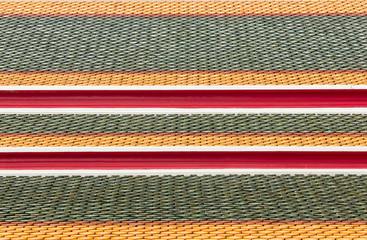 colorful roof tile of temple