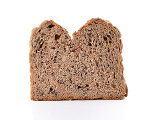 whole wheat bread isolated on white background