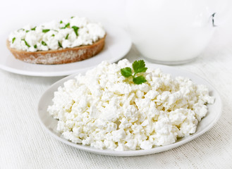 Breakfast with curd cheese
