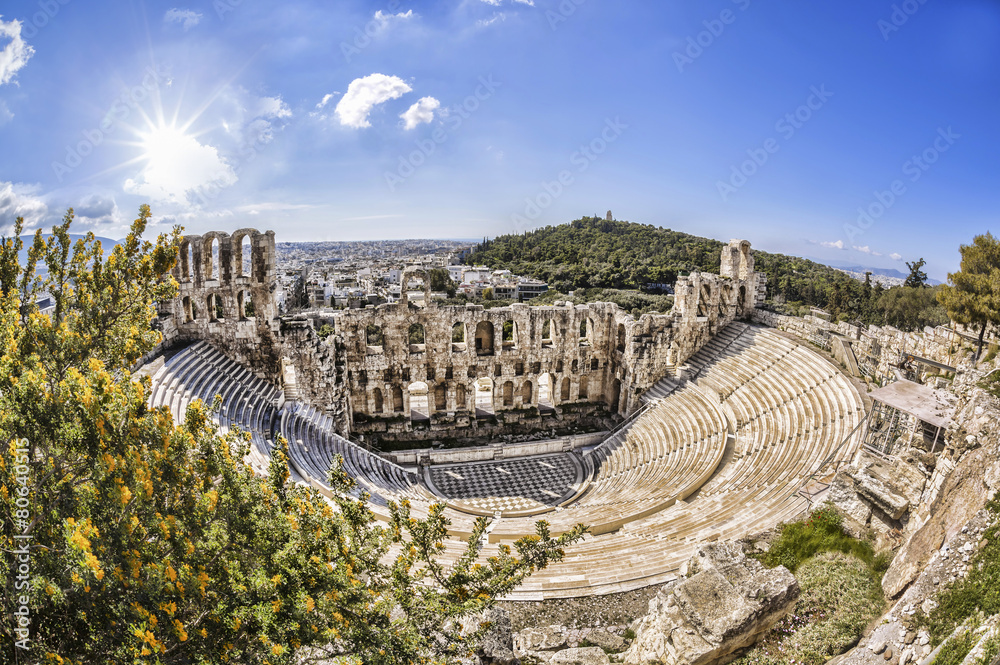 Canvas Prints  Odeon theatre in Athens, Greece, view from Acropolis