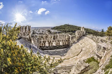 Fotobehang  Odeon theatre in Athens, Greece, view from Acropolis © Tomas Marek