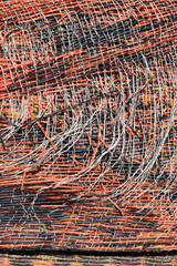 Abstract background of old plastic mat texture.