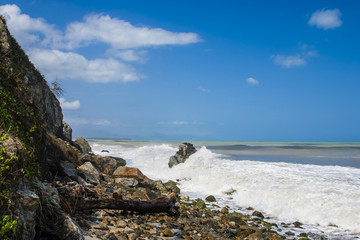 Fototapeta na wymiar Hermosa playa solitaria en el departamento de La Guajira en Colombia