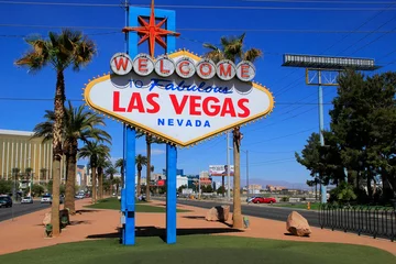 Foto auf Glas Willkommen im Fabulous Las Vegas Schild, Nevada © donyanedomam