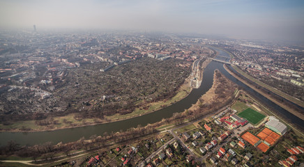 aerial view of Wroclaw city center