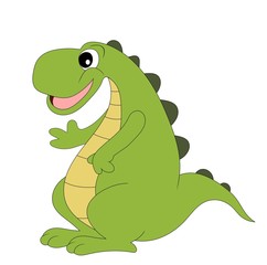 Illustration of cartoon dinosaur isolated on white