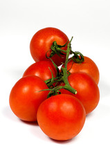 Bunch of red tomatoes isolated