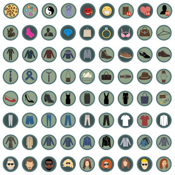 Vector Set of 49 Clothes Icons