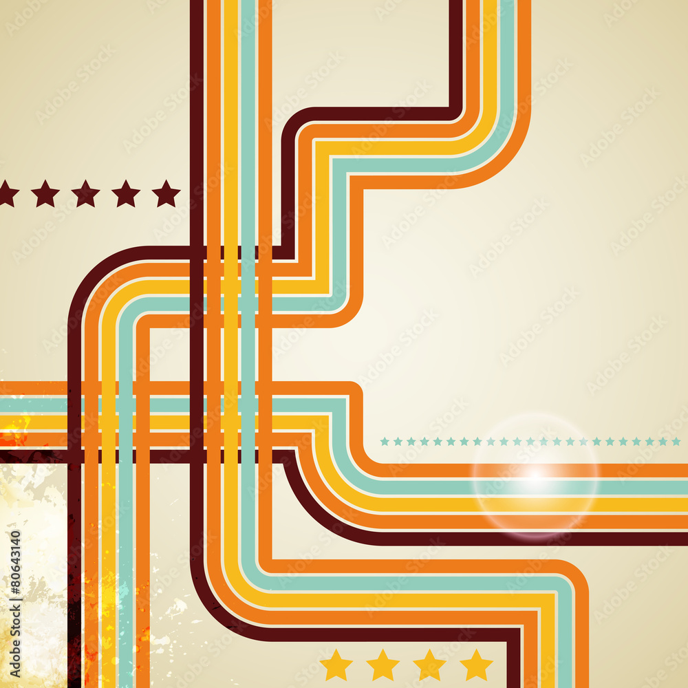 Poster abstract retro lines background