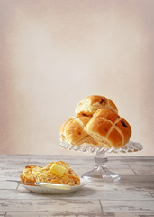 Buttered Hot Cross Bun