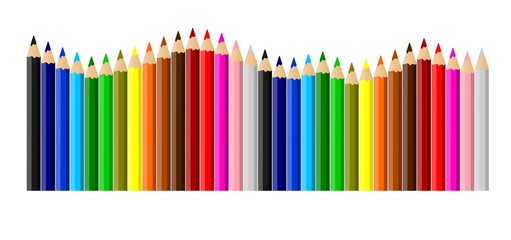 Colored sorted crayons