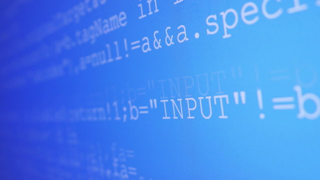 Program code background. 4K UHD 2160p footage.