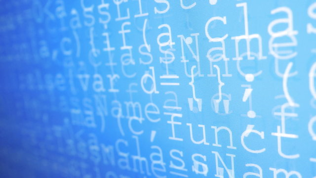 Computer program codes background. 4K UHD 2160p footage.