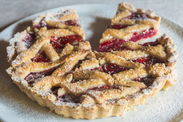 Dessert baking cupcake with natural strawberry jam