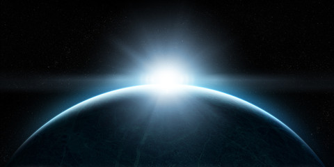 Obraz premium Rising sun in space