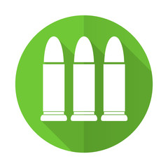 ammunition green flat icon weapoon sign