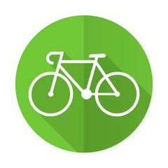 bicycle green flat icon bike sign
