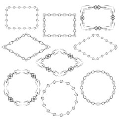 Vintage retro frame set isolated. Calligraphic design elements