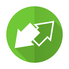 exchange green flat icon
