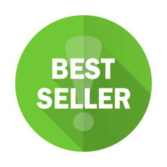 best seller green flat icon