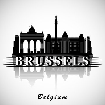 Modern Brussels City Skyline Design. Belgium