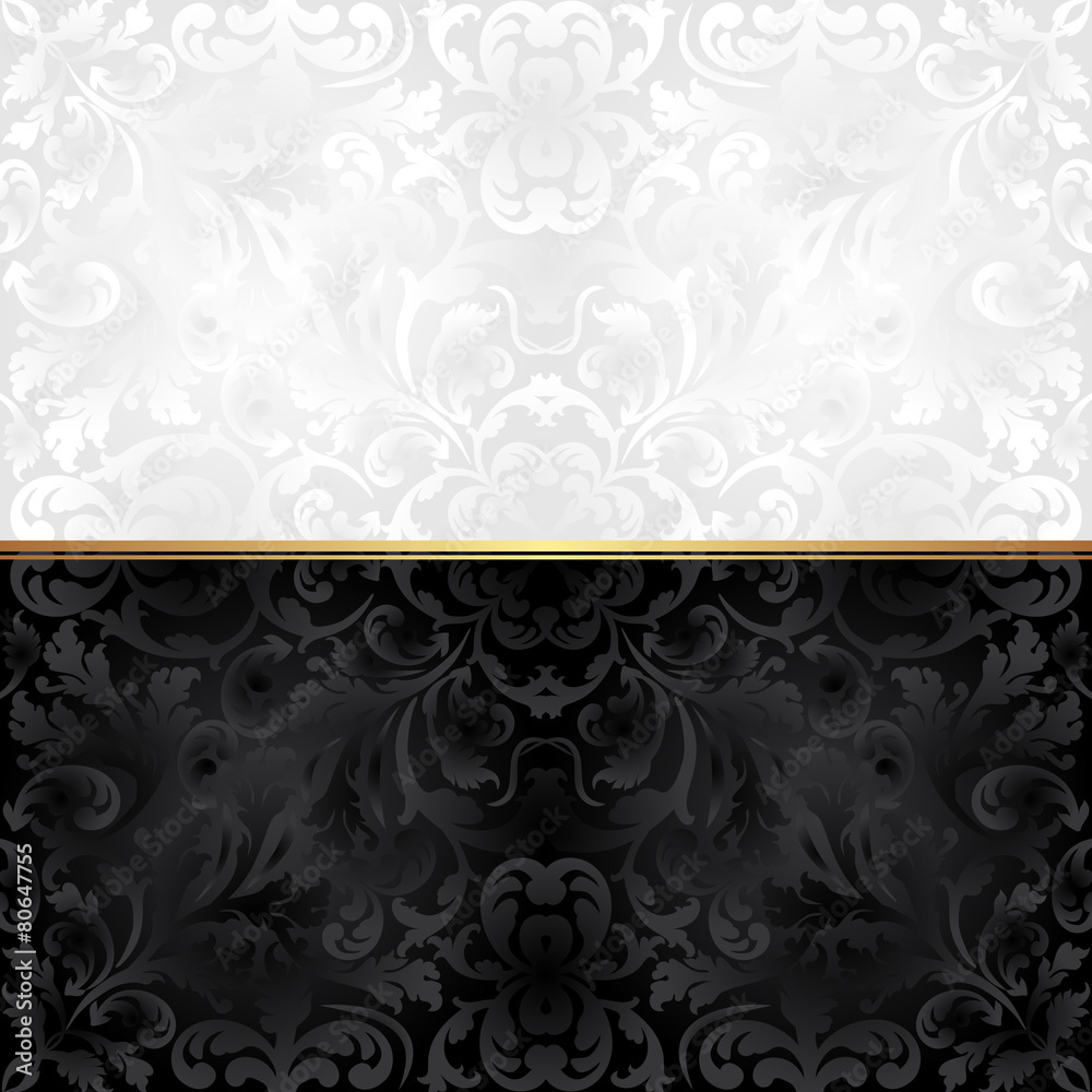 Poster ornate background black and white