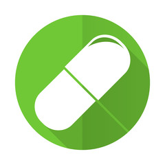 drugs green flat icon medical sign